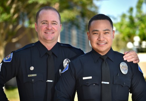 Garden Grove Officers Jason Perkins and Paul Pham.
